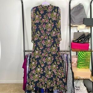 Zara Woman Semi Sheer Floral Prairie Maxi Dress